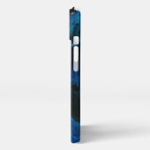 Donkerblauwe psychedelische vloeistof iPhone hoesje (Linkerkant)