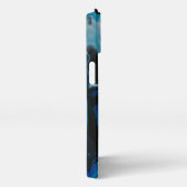 Donkerblauwe psychedelische vloeistof iPhone hoesje (Rechterkant)