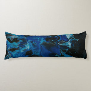 Donkerblauwe psychedelische vloeistof lichaamskussen