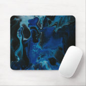 Donkerblauwe psychedelische vloeistof muismat (Met muis)