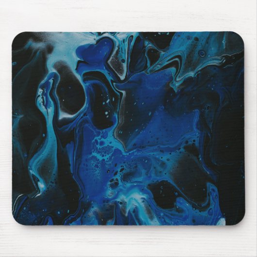 Donkerblauwe psychedelische vloeistof muismat (Voorkant)