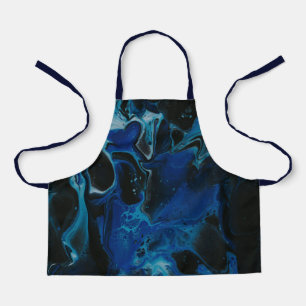 Donkerblauwe psychedelische vloeistof schort