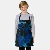 Donkerblauwe psychedelische vloeistof schort (Gedragen)