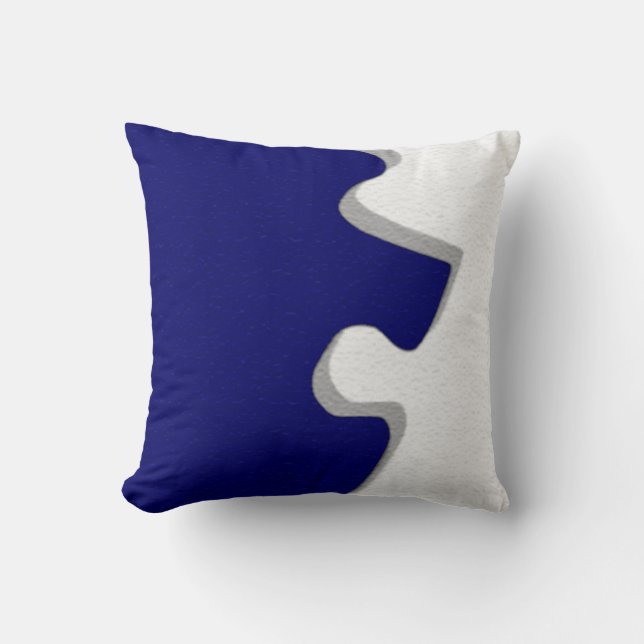 Donkerblauwe puzzelstukjes Kussen (Voorkant)