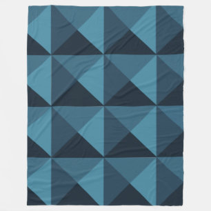 Donkerblauwe pyramiden fleece deken