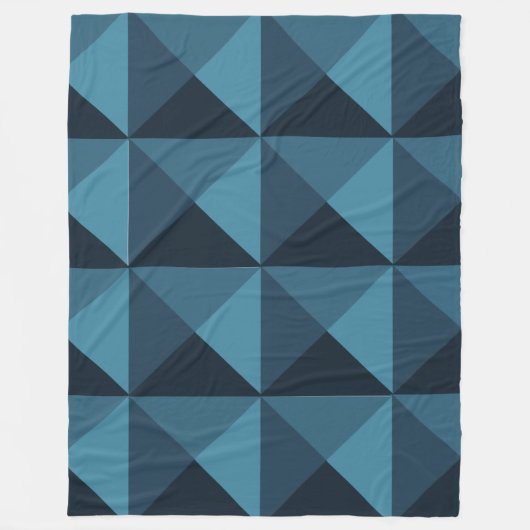 Donkerblauwe pyramiden fleece deken (Voorkant)