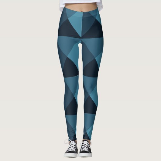 Donkerblauwe pyramiden leggings (Voorkant)