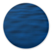 Donkerblauwe rimpels keramische knop (Voorkant)