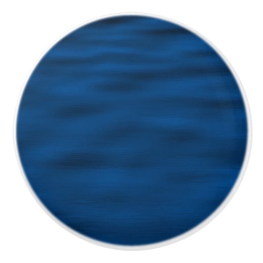 Donkerblauwe rimpels keramische knop (Voorkant)