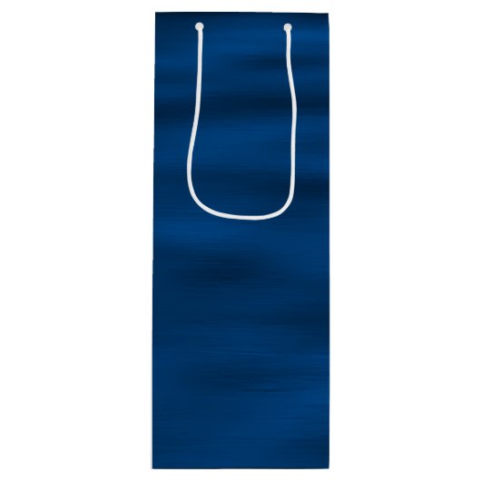 Donkerblauwe rimpels wijn cadeautas (Voorkant)