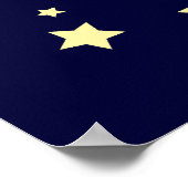 Donkerblauwe Rocket Kinder Retro Space Poster (Hoek)