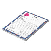 Donkerblauwe rode ster Business Shop Factuur Notitieblok (Linkerzijde)