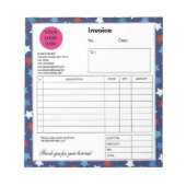 Donkerblauwe rode ster Business Shop Factuur Notitieblok (Voorkant)