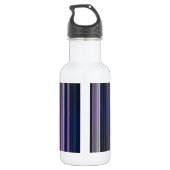 Donkerblauwe roze strepen waterfles  (Achterkant)