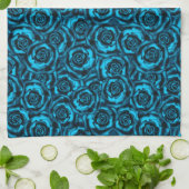 Donkerblauwe rozen theedoek (Gevouwen)