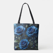 Donkerblauwe Rozen Tote Bag (Achterkant)