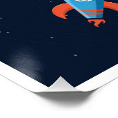 donkerblauwe-ruimtethema perfect poster (Hoek)
