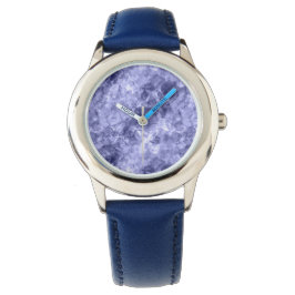 Donkerblauwe ruw textiel horloge