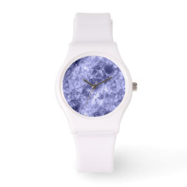 Donkerblauwe ruw textiel horloge