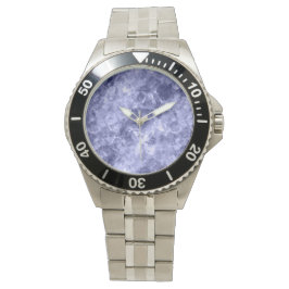 Donkerblauwe ruw textiel horloge
