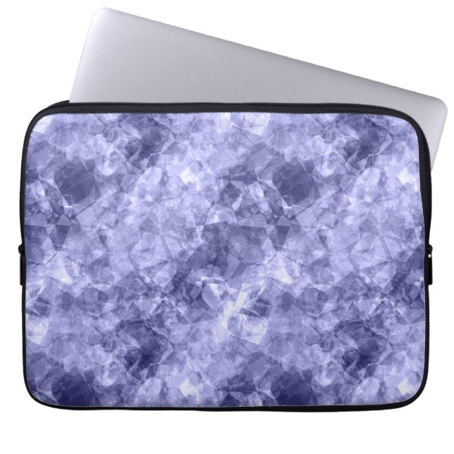 Donkerblauwe ruw textiel laptop sleeve (Voorkant)