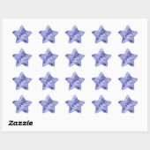 Donkerblauwe ruw textiel ster sticker (Vel)