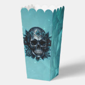 Donkerblauwe schedel met rozen. bedankdoosjes (Voorkant)