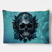 Donkerblauwe schedel met rozen. etui (Achterkant)