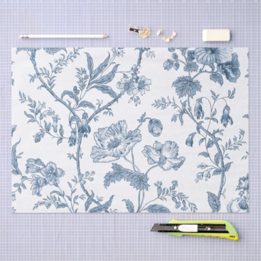 Donkerblauwe sinaasappels botanische ontkoppeling tissuepapier (Craft)