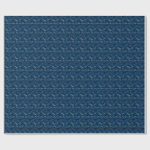 Donkerblauwe sint-jakobsschelpen cadeaupapier (Vlak)