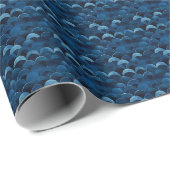 Donkerblauwe sint-jakobsschelpen cadeaupapier (Rol Hoek)