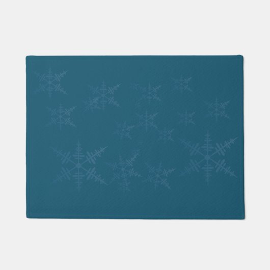 Donkerblauwe sneeuwvlokken deurmat (Voorkant)