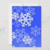 Donkerblauwe Sneeuwvlokken Kerst trouw uitnodiging (Achterkant)