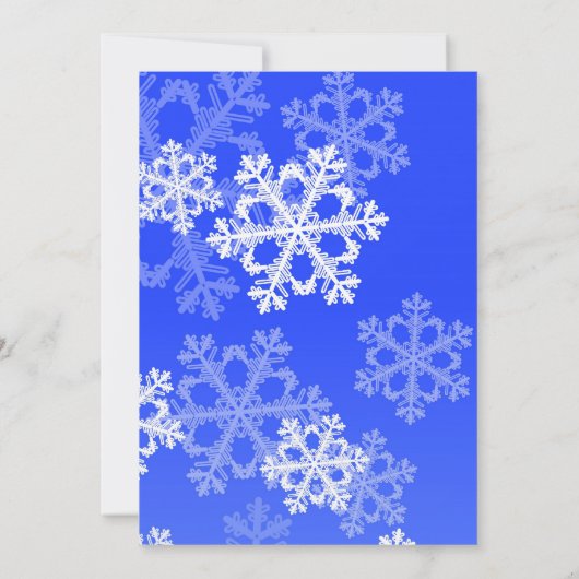 Donkerblauwe Sneeuwvlokken Kerst trouw uitnodiging (Achterkant)