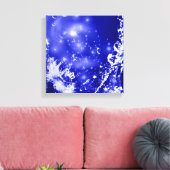 Donkerblauwe spetter canvas afdruk (Insitu (Woonkamer))