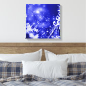 Donkerblauwe spetter canvas afdruk (Insitu (Slaapkamer))