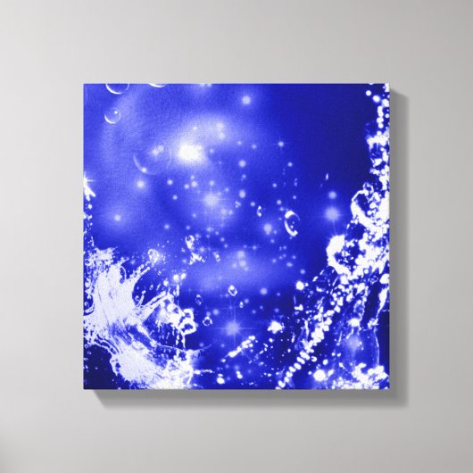 Donkerblauwe spetter canvas afdruk (Voorkant)