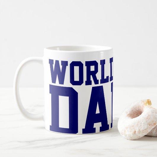 Donkerblauwe sport typografie 's Werelds beste pap Koffiemok (Met donut)
