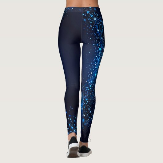 Donkerblauwe sprankelingen leggings (Achterkant)