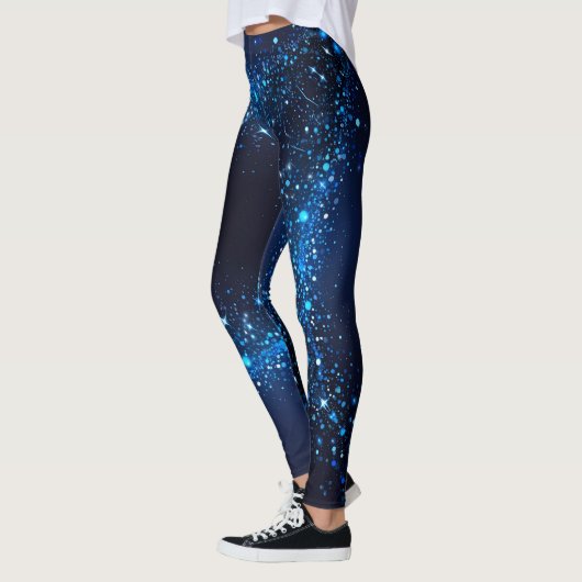 Donkerblauwe sprankelingen leggings (Links)