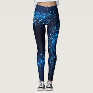 Donkerblauwe sprankelingen leggings