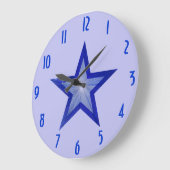 Donkerblauwe Star 'getallen', klok rond bleek (Hoek)