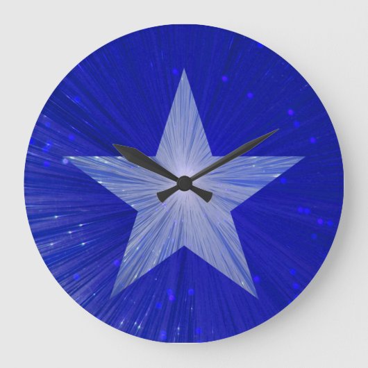 Donkerblauwe Star-klok rond Grote Klok (Voorkant)