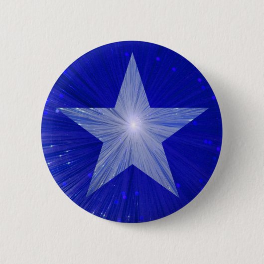 Donkerblauwe Star-knop Ronde Button 5,7 Cm (Voorkant)