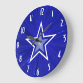 Donkerblauwe Star 'Numbers' klok rond (Hoek)