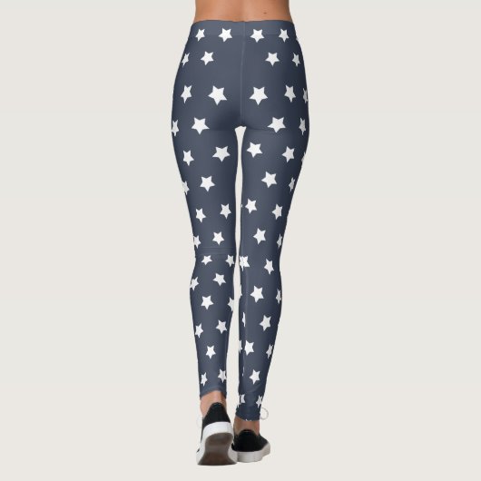 Donkerblauwe Star-Spangled Leggings voor 4 juli (Achterkant)