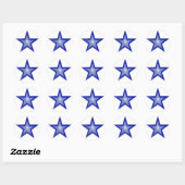 Donkerblauwe Star sticker rond wit (Vel)