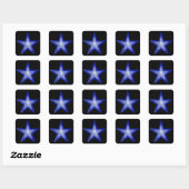 Donkerblauwe Star-sticker zwart Vierkante Sticker (Vel)