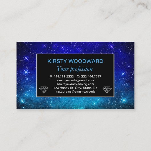 Donkerblauwe sterren Galaxy Gradiënt Twilight Visitekaartje (Achterkant)