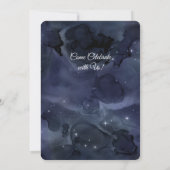 Donkerblauwe Sterrennacht Cocktail Party Invitatio Kaart (Achterkant)